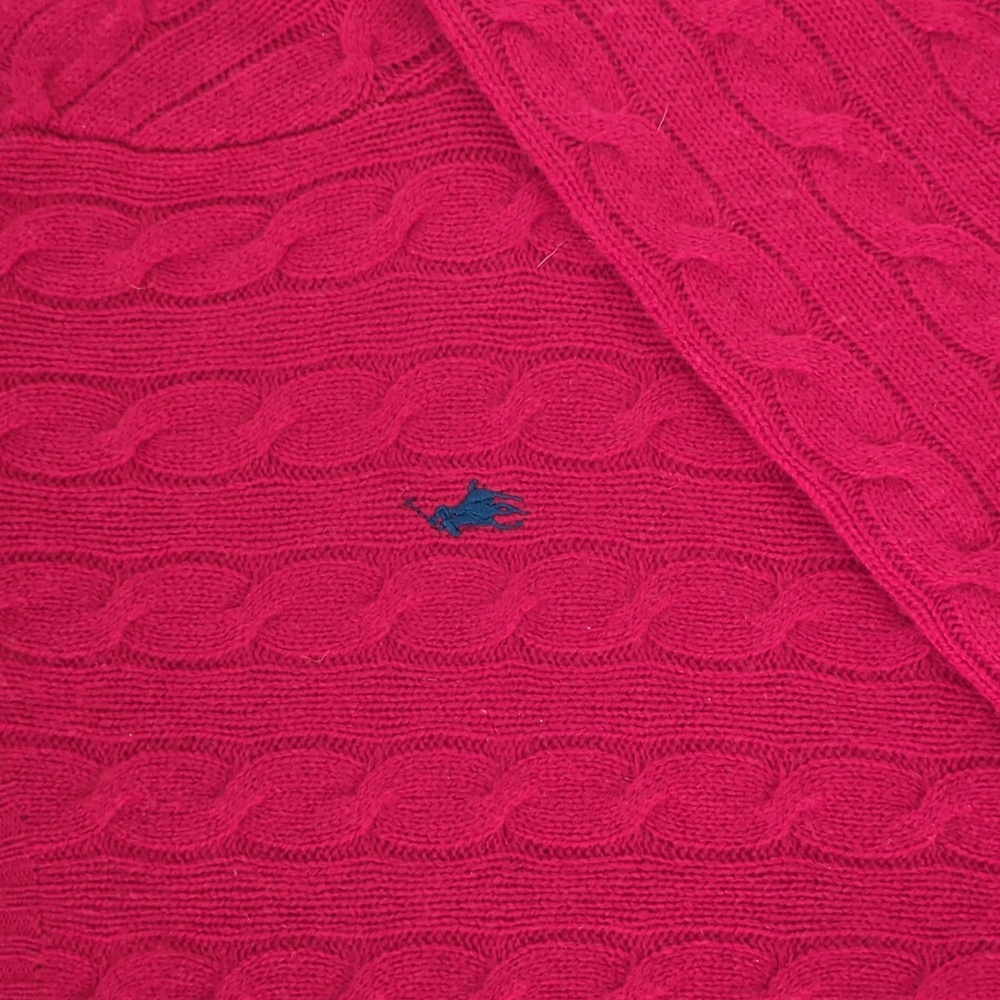 Polo Ralph Lauren Red Wool Cable Knit Sweater - Picture 4 of 6